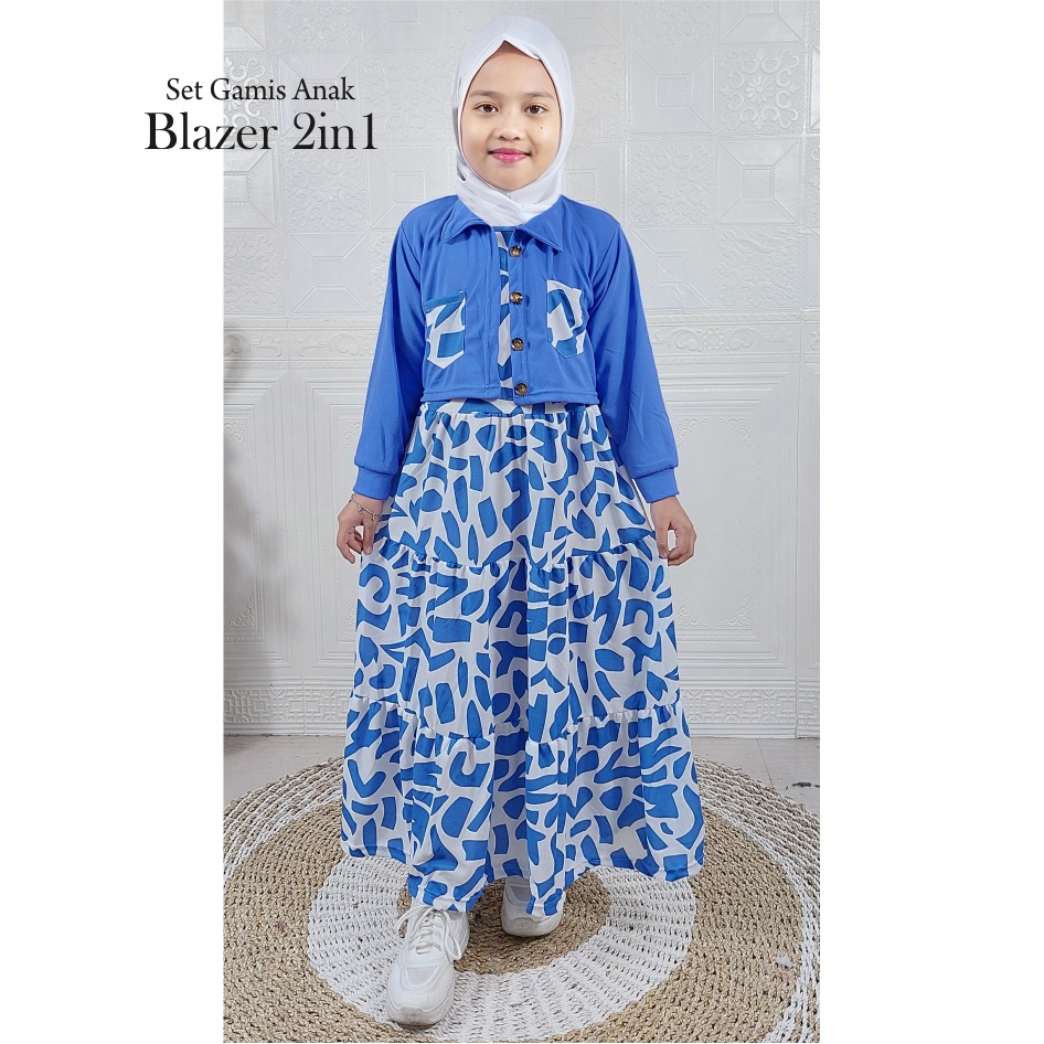 BEST SELLER Set Gamis Anak Blazer 2 in1 GOGOFASHION 710 KEKINIAN