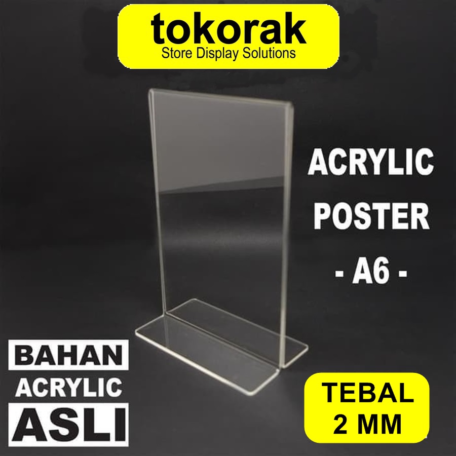 ACRYLIC POSTER A6 - AKRILIK - TENT CARD - MENU BROSUR - DISPLAY HOLDER