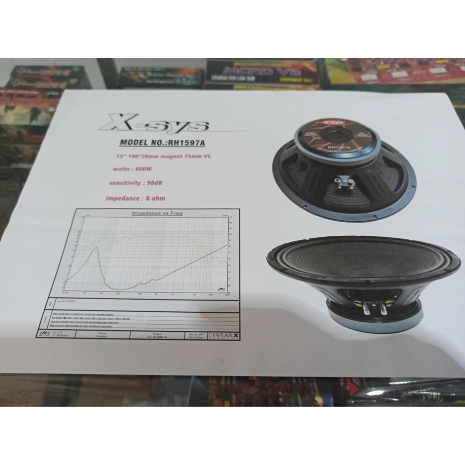 SPEAKER XSYS 600W MID LOW 15 INCH MANTAP 15INCH X-SYS SPOLL 3INCH
