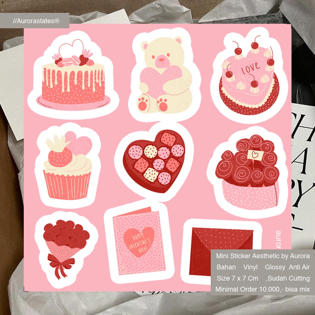 

Mini Sticker Aesthetic Jurnal Kit Waterproof Cutting