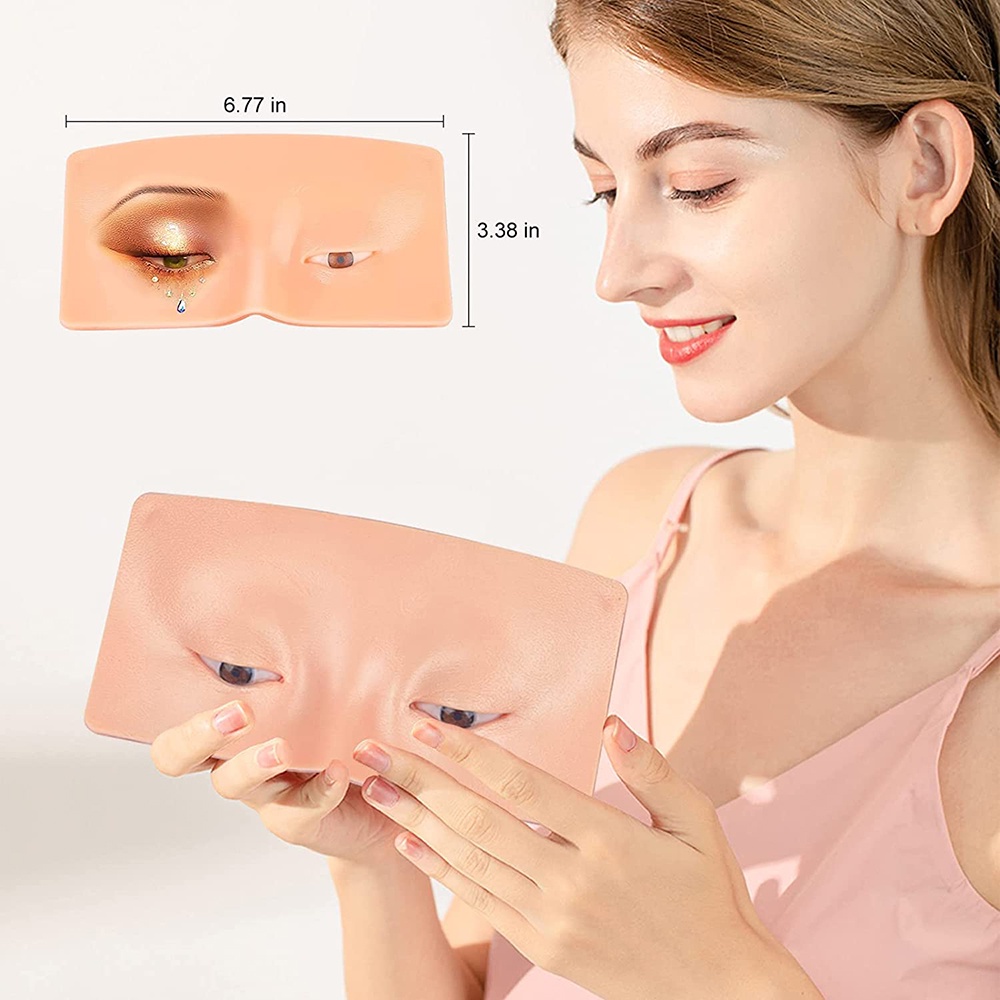 【2023NEW】Premium 3D Reusable Makeup practice skin Board Face Eyelashes Eyebrows Eyeshadow Makeup Training Supplies Alat Latihan Makeup