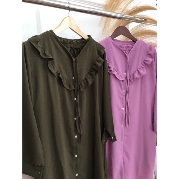 Oryza long set | set tunik oryza | set tunik cringkle air flow