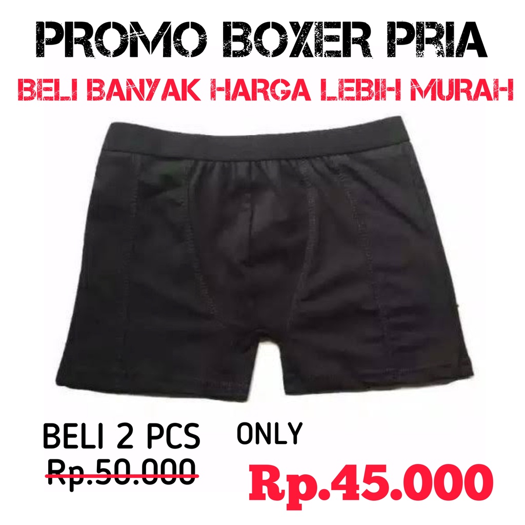 Celana Boxer Pria Polos kbdg Kolor Hitam Pria Celana Dalam Underwear Polos Tebal