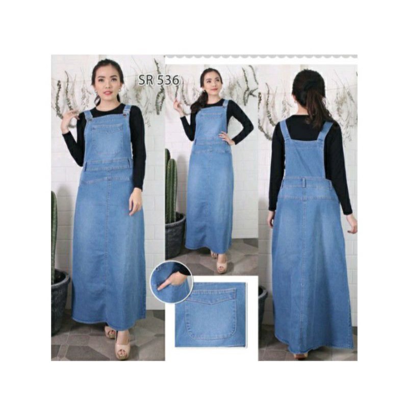 BAJU KODOK ROK PANJANG, OVERALL JEANS WANITA