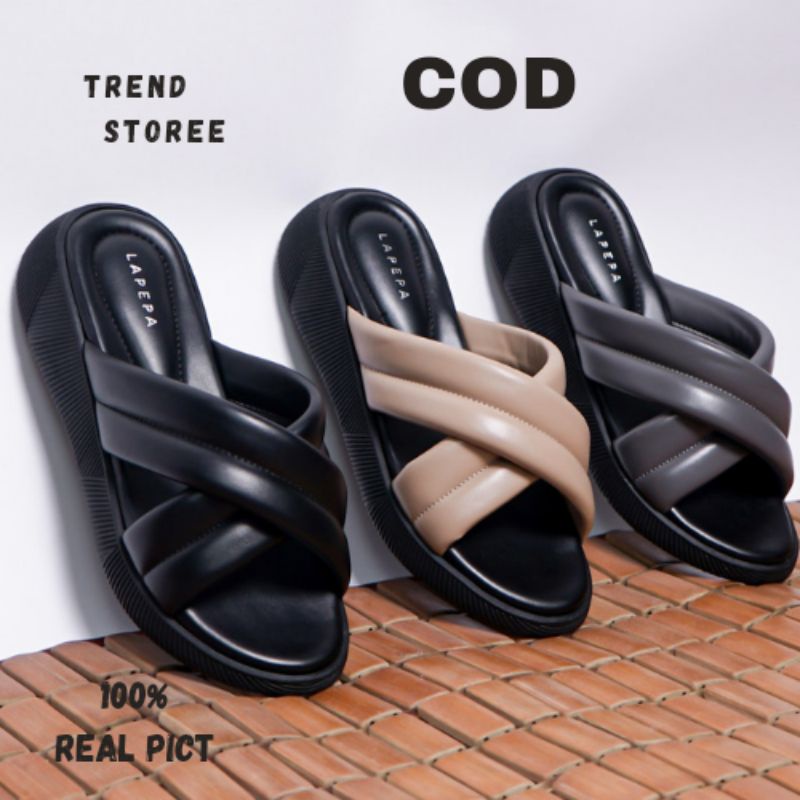 LAPEPA ORI - NADHIRA by LAPEPA Sandal Casual Wanita Sandal Wedges Wanita Slop Sandal Slop Wanita Wed