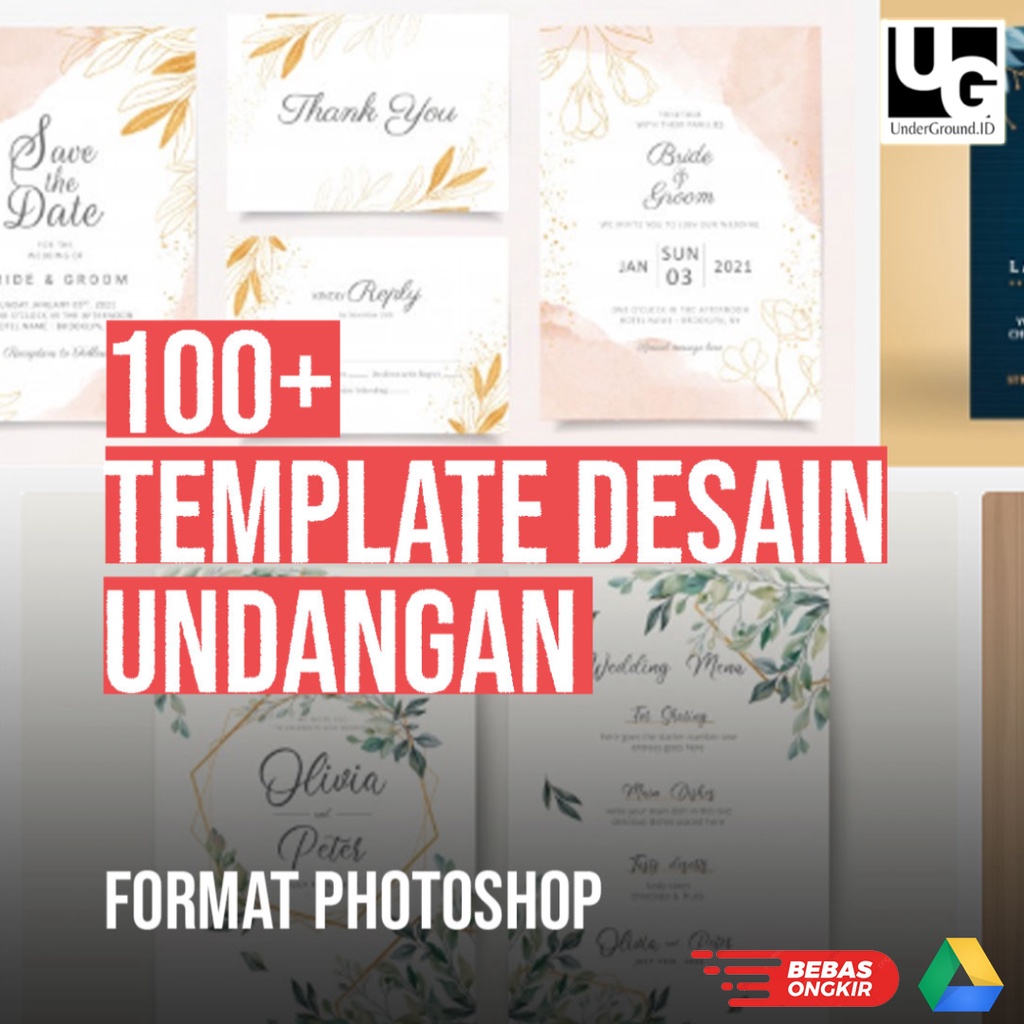 100+ Template Desain PSD Undangan Pernikahan/Wedding format photoshop
