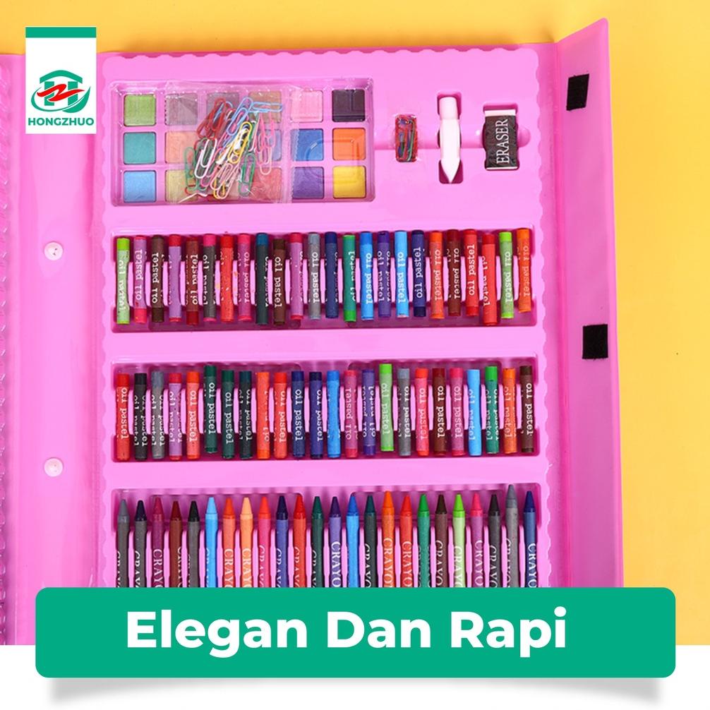 

(BISA COD) Hongzhuo Crayon Anak Pengasah 208pcs Set Alat Menggambar Melukis anak Crayon Cat Air Pensil ..