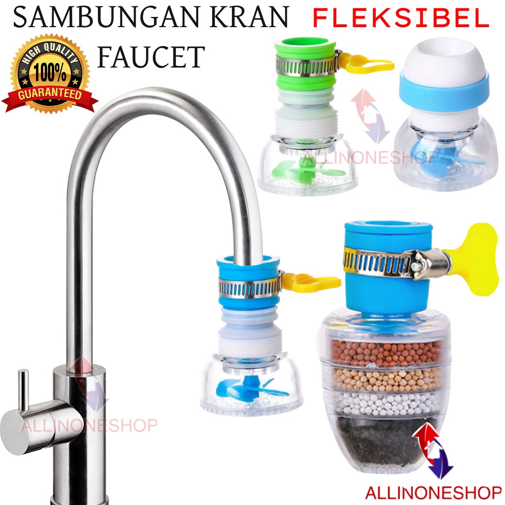 FAUCET ANTI SPLASH SARINGAN AIR 6 LAYER / SAMBUNGAN KRAN AIR FAUCET CLAMP / SARINGAN AIR KIPAS DAN CLAMP / KEPALA KRAN AIR KIPAS