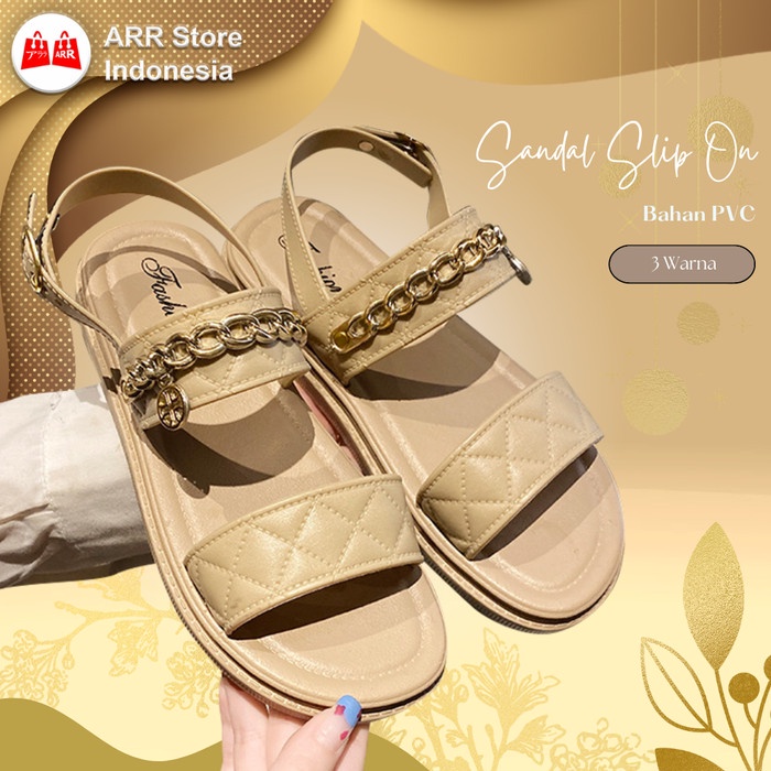 Sandal Wanita Slip On Sendal Selop Pesta Wanita Flat Casual Import