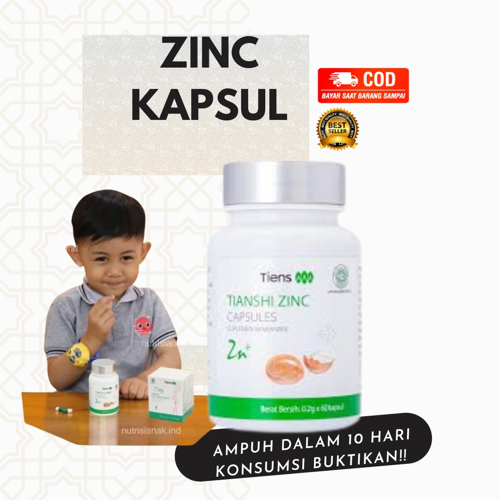Zinc Kapsul - Tianshi Zinc - Zinc Capsules - Zinc Penggemuk Badan - Zinc Peninggi Badan - Zinc Penam