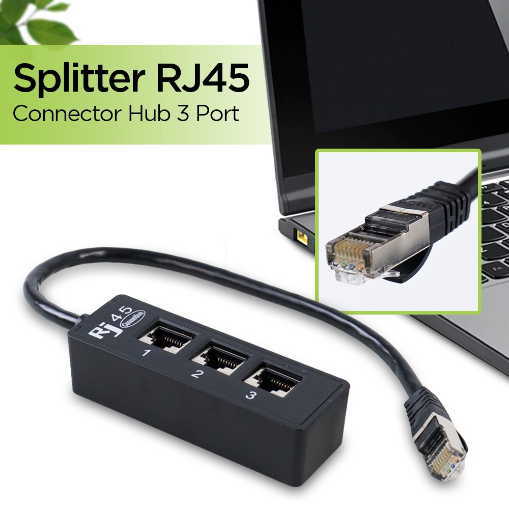 Splitter RJ45 LAN Ethernet Network Connector Hub 3 Port
