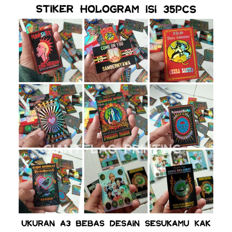 

STIKER HOLOGRAM BEBAS DESAIN ISI 35PCS