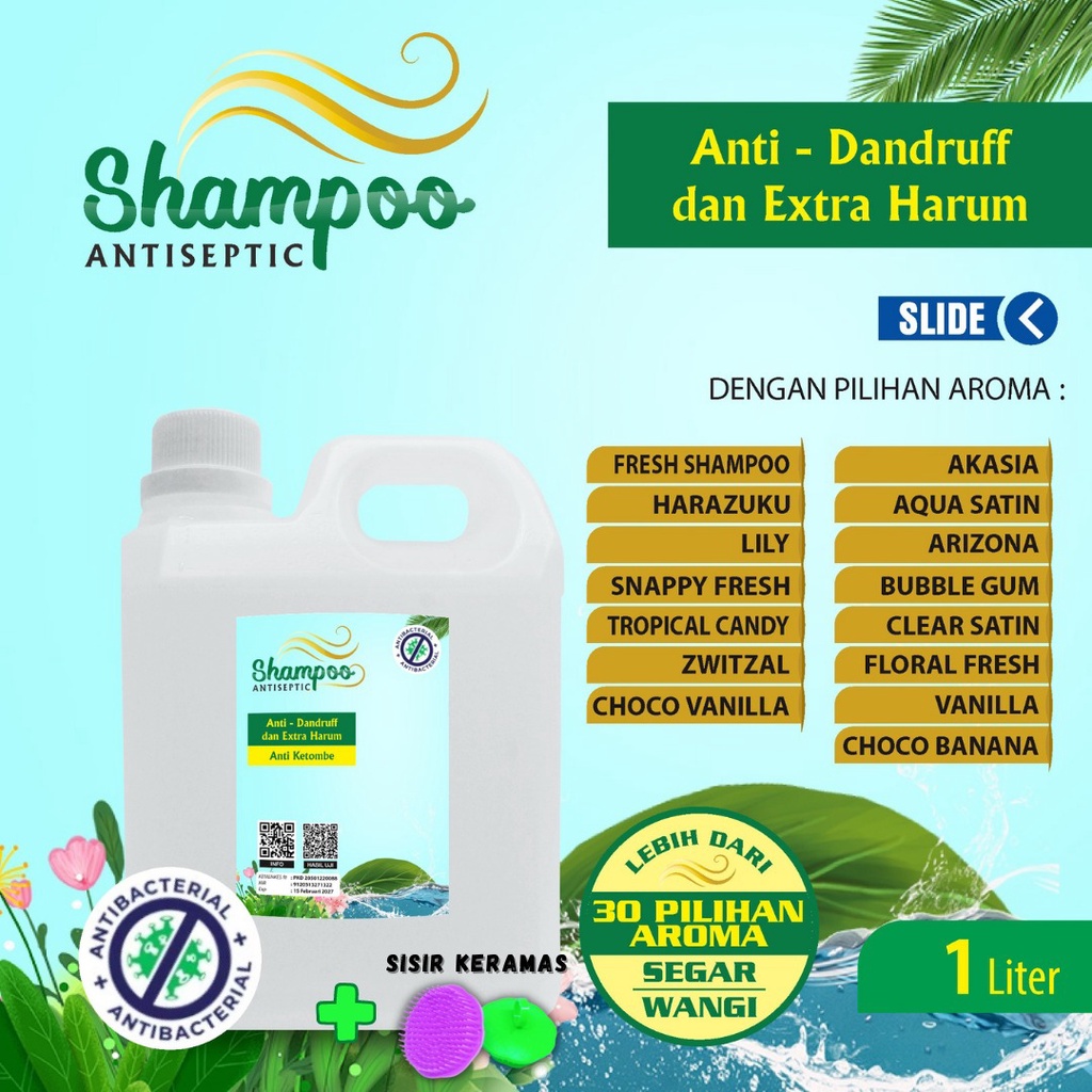 Shampoo Anti Dandruff Extra Harum Original Aroma Wangi Segar Kemasan 1 Liter Jerigen