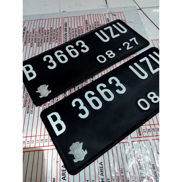 PLAT NOMOR MOTOR STANDAR HITAM