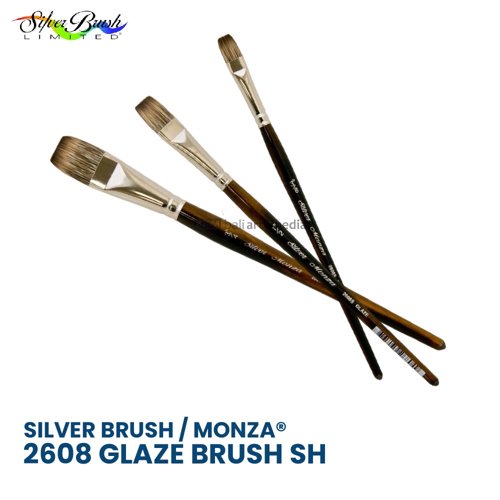 Alat Menggambar Kuas Lukis Kecil Silver Brush/ Monza® 2608S Glaze Brush SH Terlaris By Bali Artemedia