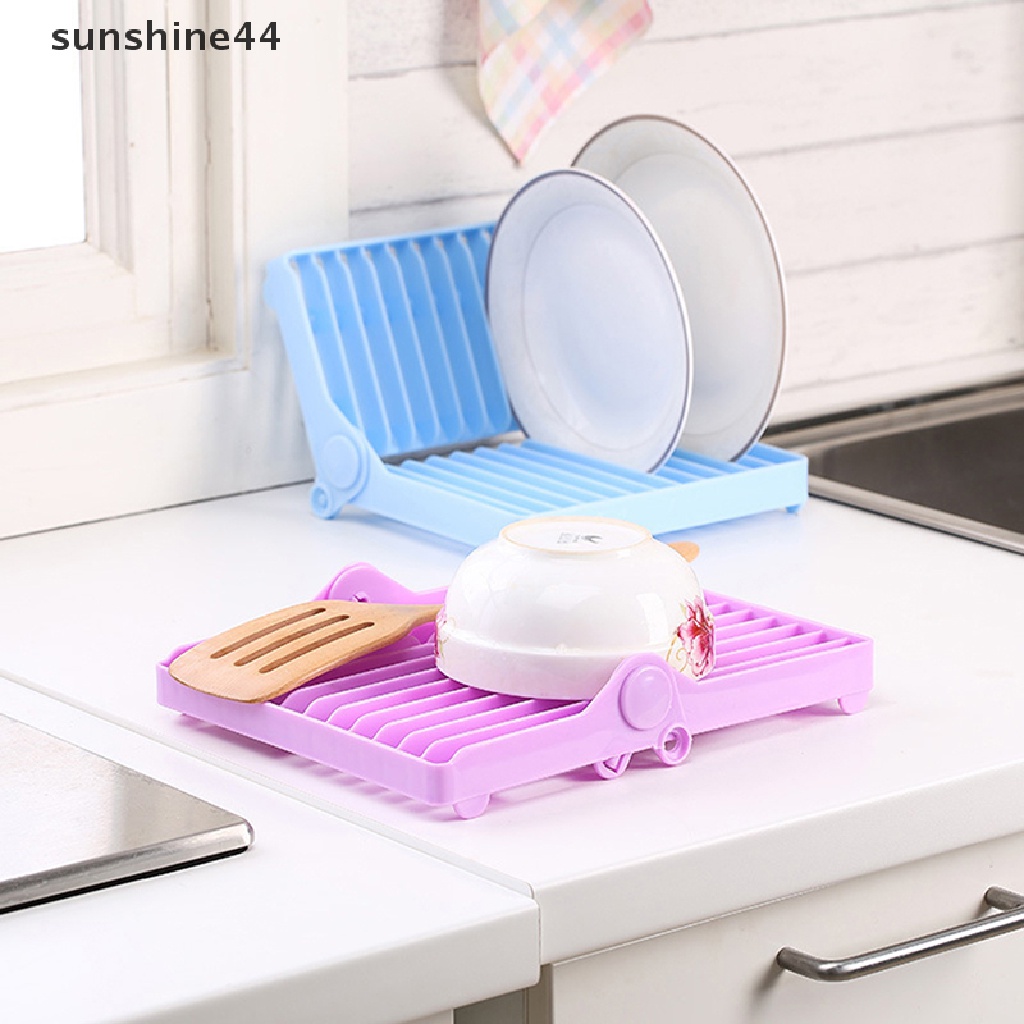 Sunshine Rak Tiris Dapur Sendok Garpu Spatula Rak Shelf Organizer Rak Lipat Plastik.