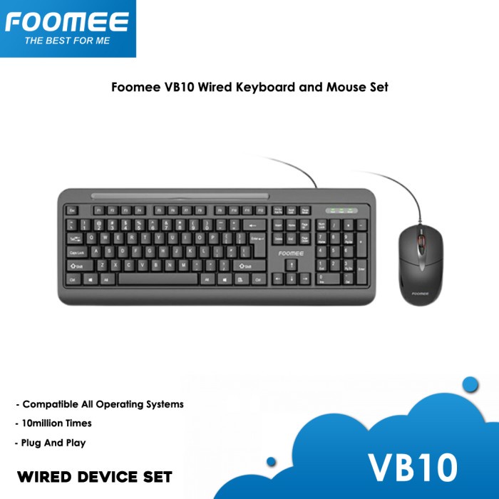 Keyboard Set Mouse FOOMEE VB10 Paket Keyboard Mouse Set