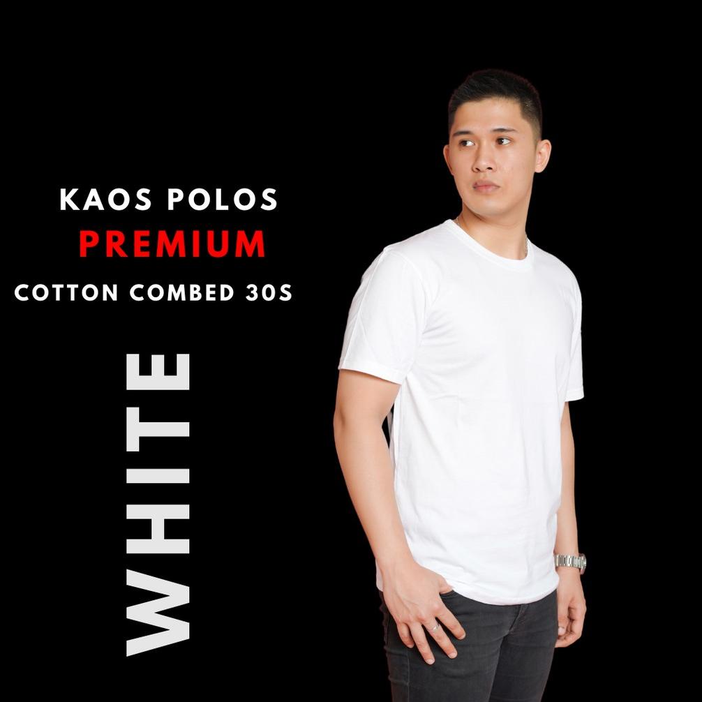 [Produk 465] Kaos Polos cotton combed 30s premium warna Putih borong semua!!!