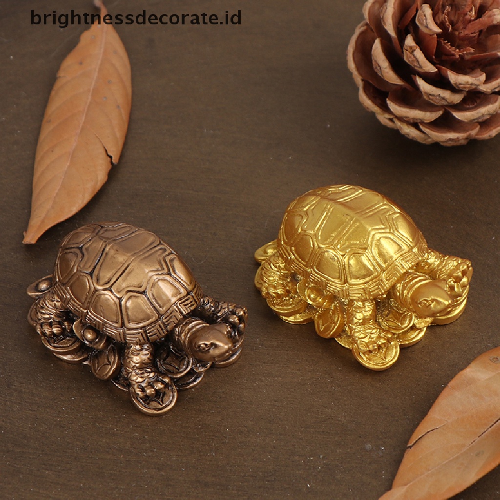 [Birth] Ornamen Resin Penyu Tembaga Ornamen Feng Shui Perabot [ID]