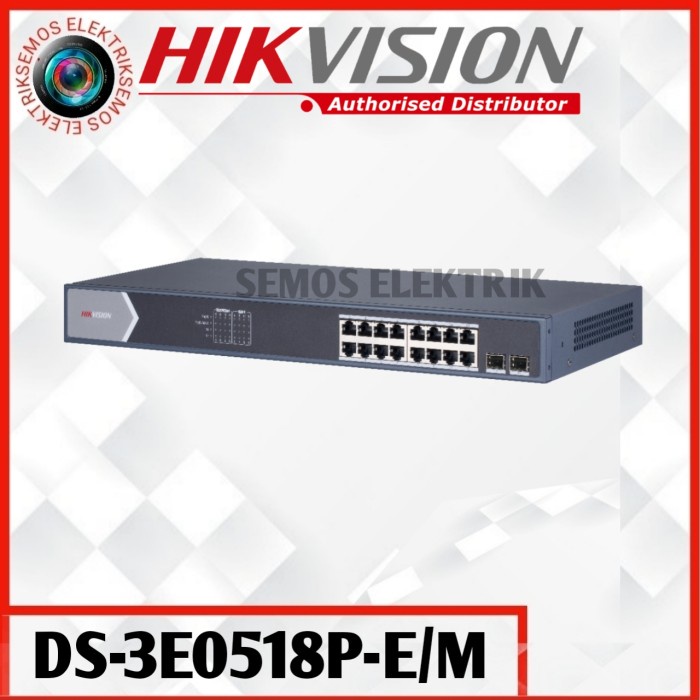 Produk Terbaru Poe 16 Port Ds-3E0518P-E/M Switch Poe 16 Port Gigabit Hikvision + 2Sfp
