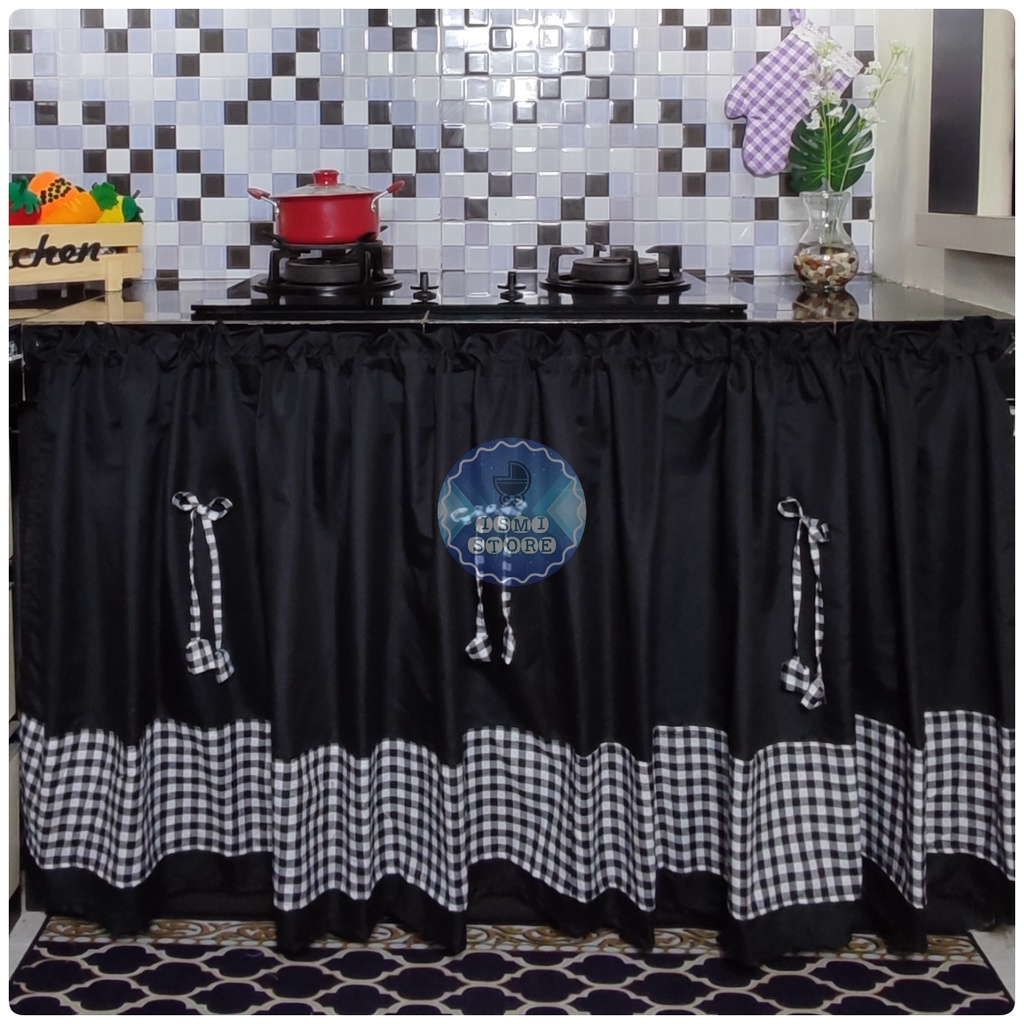 Gorden / Gordeng KOLONG Dapur PITA Cantik Kain POLOS KOMBINASI Kotak-Kotak Gingham Aesthetic Modern Murah by Ismi Store