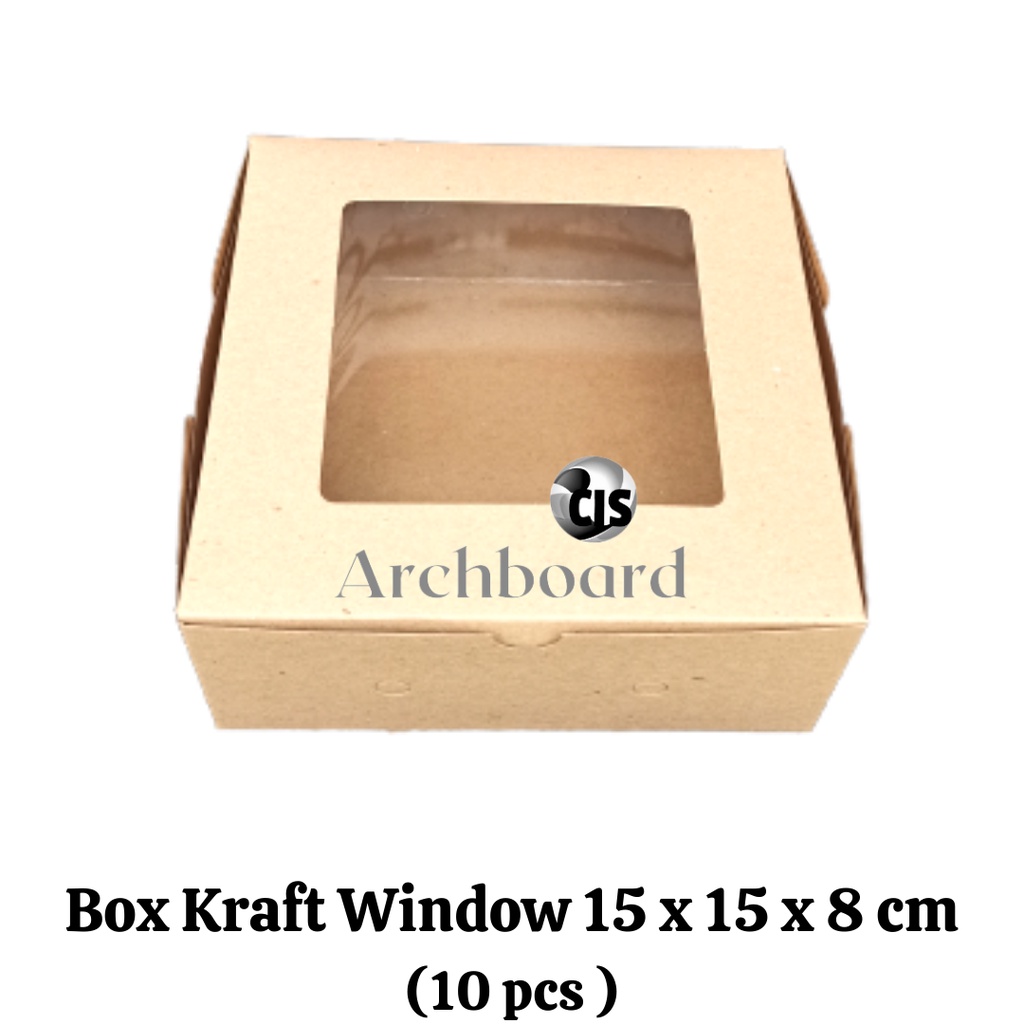 

Box Kraft Window 15 x 15 x 8 / Dus Box Kotak Laminasi Dalam (10 pcs)