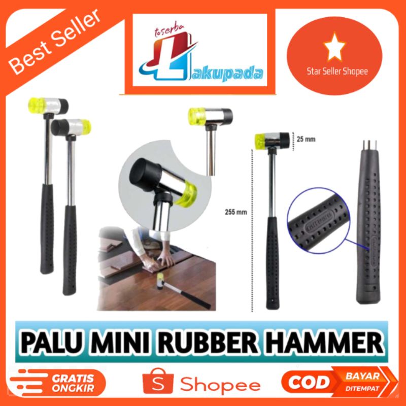 Palu Martil Mini Rubber Hammer Kepala Karet Dan Plastik Serbaguna