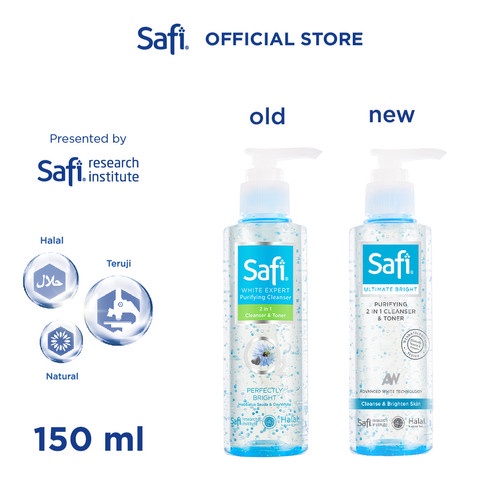 SAFI ULTIMATE BRIGHT PURIFYING CLEANSER 2IN1 CLEANSER &amp; TONER - 150ML