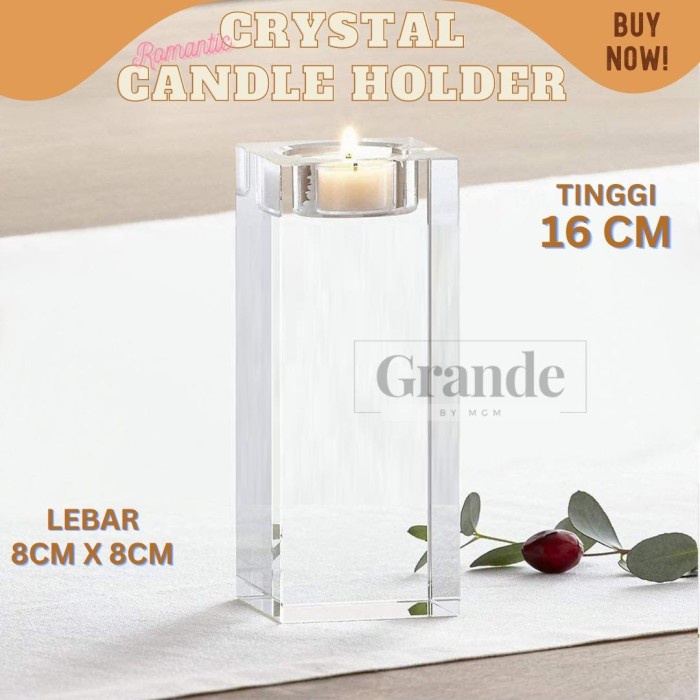 Romantic candle holder Tempat Lilin kristal Tinggi 16CM Lebar 8CM