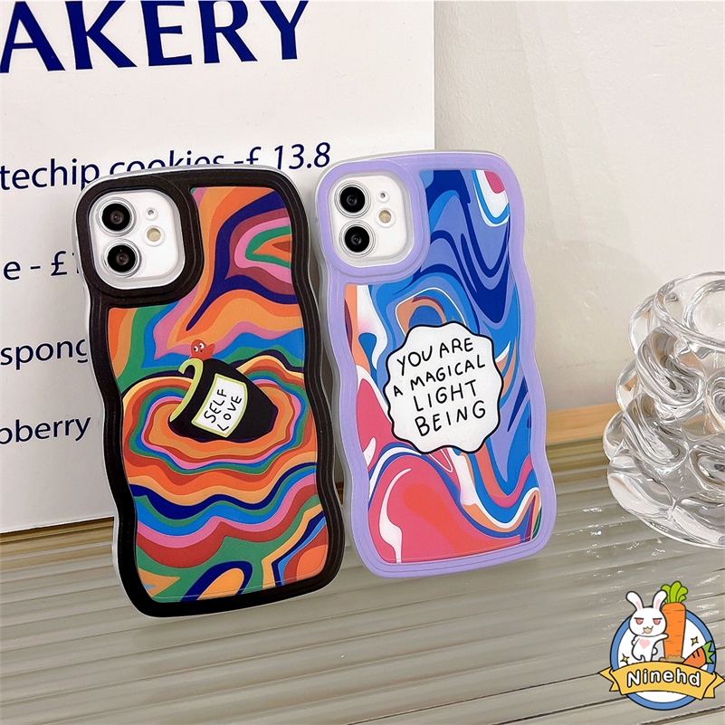 IPHONE Casing Kompatibel Untuk Iphone14 13 12 11 Pro Max X Xr Xs Max SE 8 7 6 6s Plus Fashion Graffiti Kreatif Cat Air Aesthetic Phone Case Tahan Guncangan Soft Case Cover Pelindung
