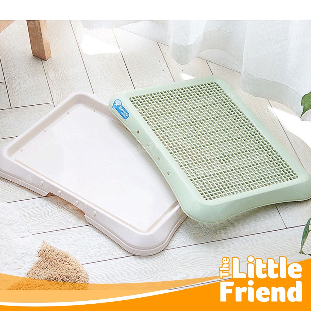 Pet Toilet Pee Poop Training Pad Tray Anjing Lengkap Wall dan Stick Tiang SMALL