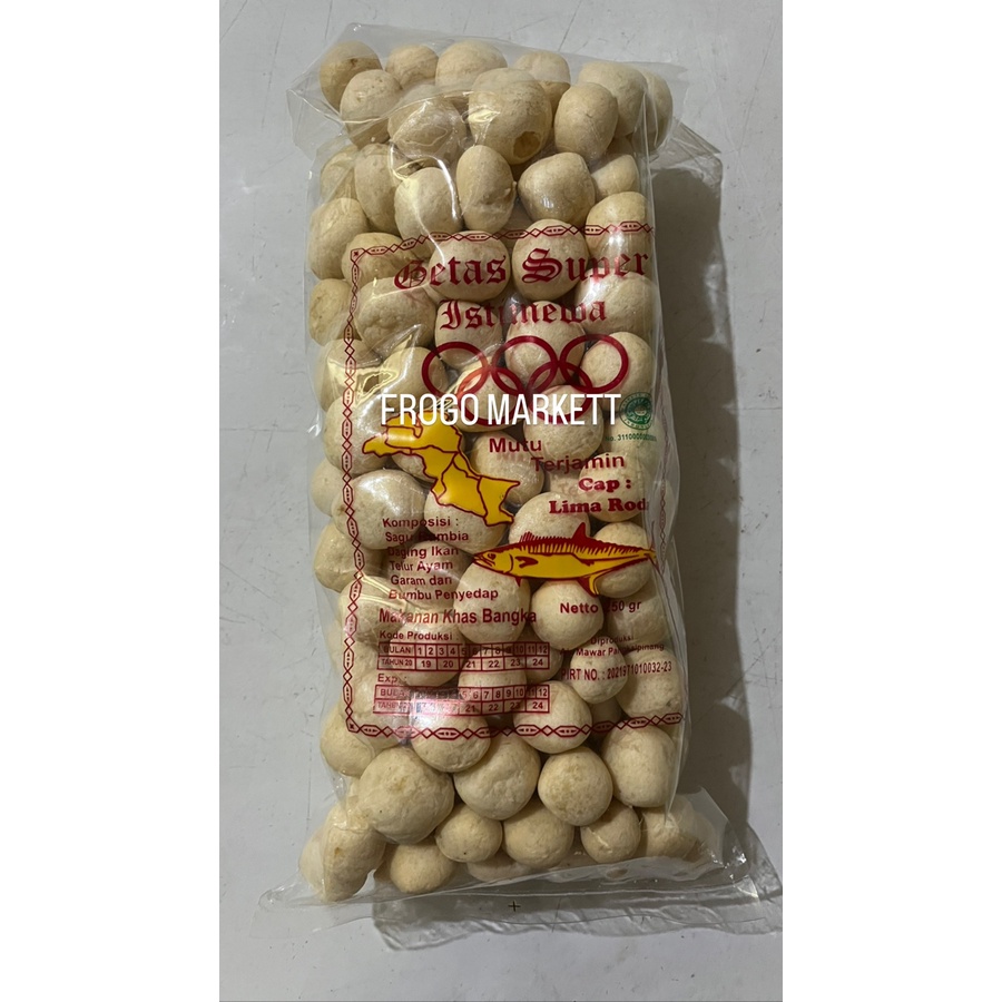 Kerupuk Bulat Getas, Getes Asli Bangka Cap Lima Roda 250gr