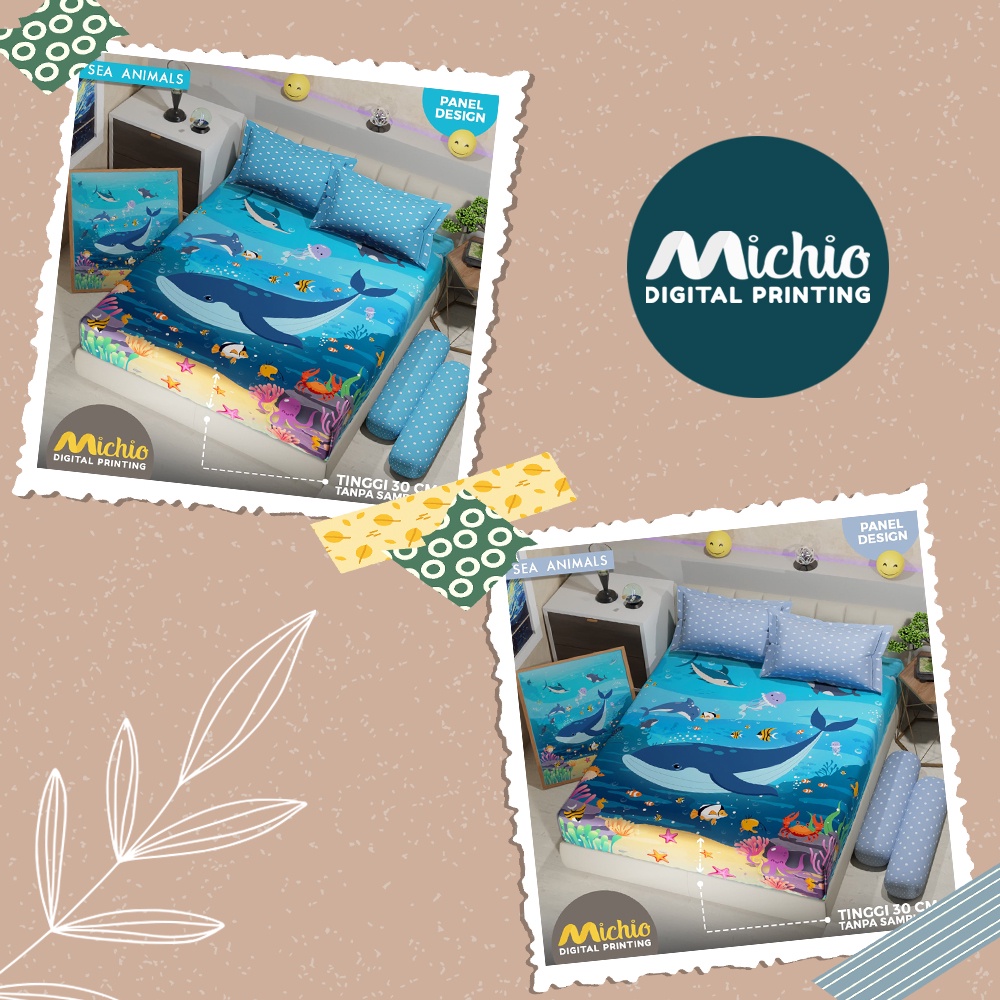 Michio Digital Printing Sprei Uk 160/180 T 30 - Sea Animals