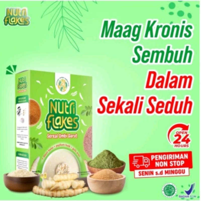 

Nutri Flakes Sereal Sehat Terapi Asam Lambung | Sereal Umbi Garut 280 Gr