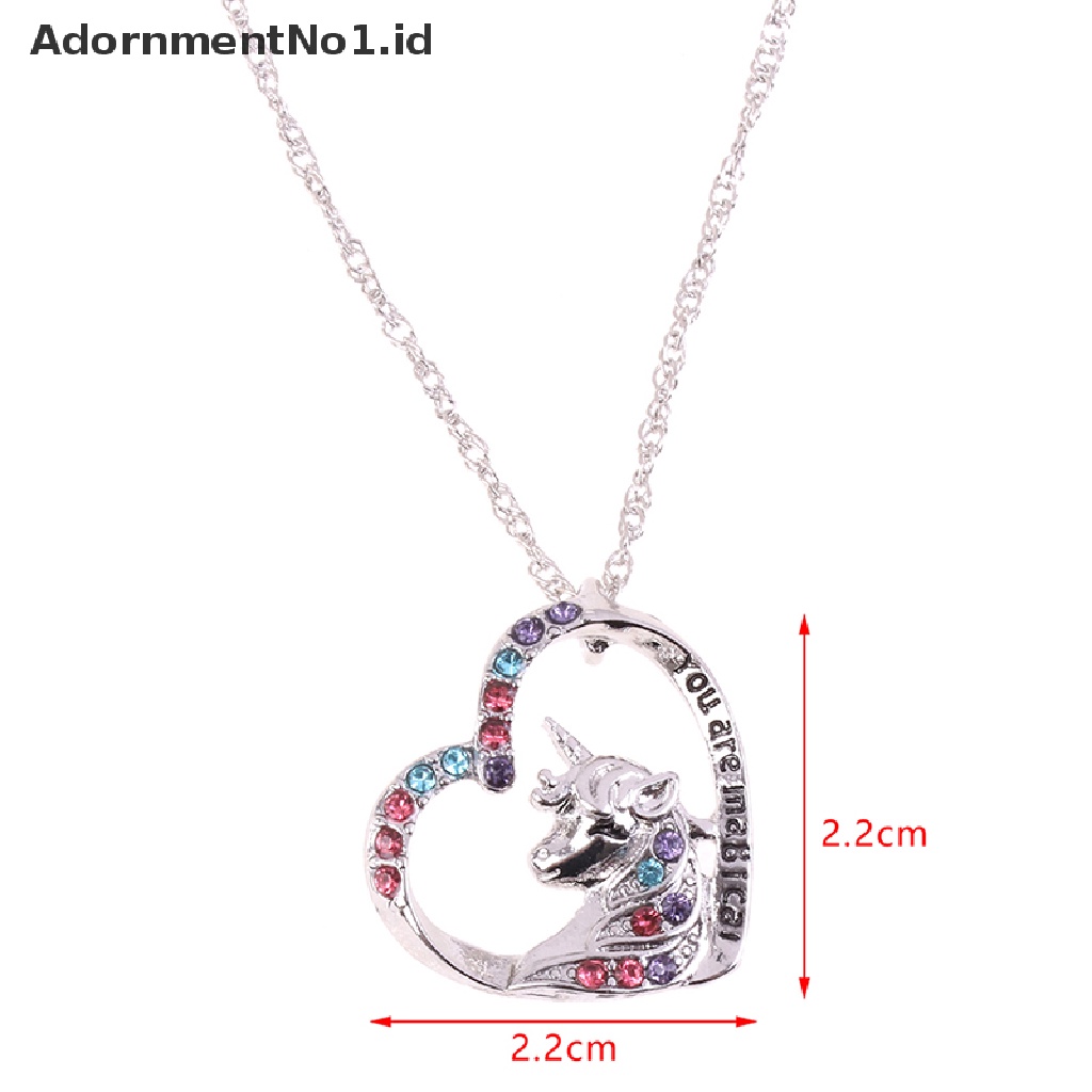 [AdornmentNo1] Gadis Anda Ajaib Lucu Beruntung Unicorn Kalung Stud Anting Birthstone Kuda Perhiasan Hadiah Untuk Anak Perempuan Gadis Sahabat Saudara [ID]