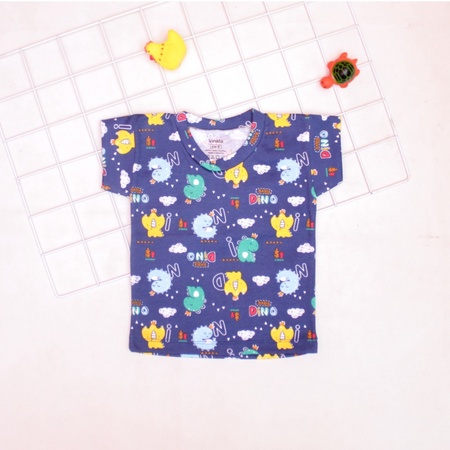 NIA Kaos Oblong Bayi Vinata Unisex Motif Full Print 0 - 6 bulan