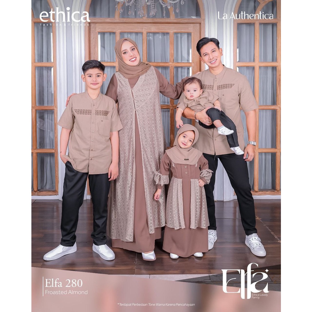 Sarimbit Ethica Elfa 280 Froasted Almond / Kahfi 266 - Kahfi kids 190 - Kagumi 280 - Kagumi kids 134 / Fashion Muslim Gamis Koko Couple Sarimbit Terbaru 2023 Eticha