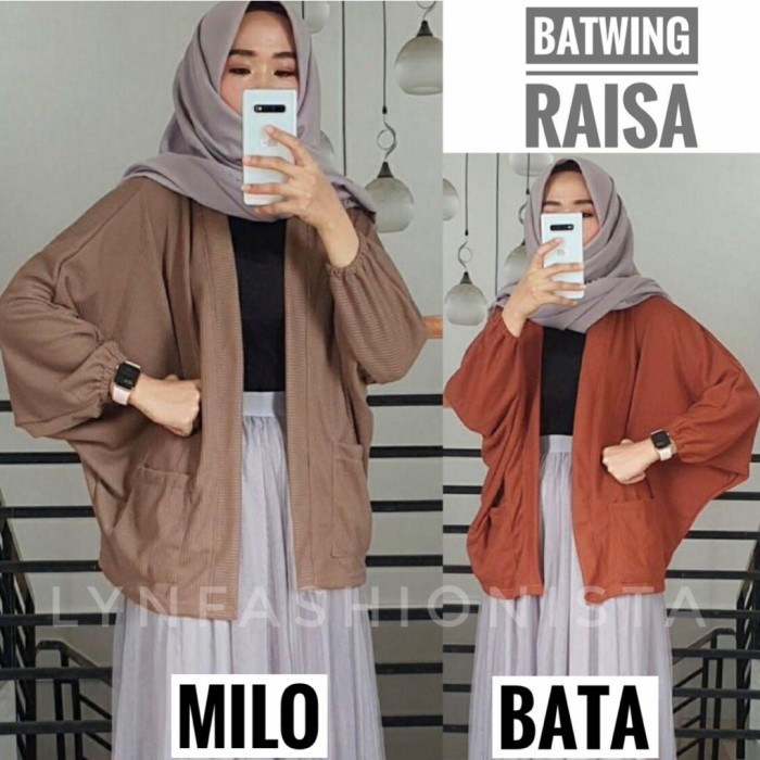 Jaket Wanita OUTER BATWING JUMBO WANITA/OVERSIZE CARDIGAN RAJUT/OUTER KALONG/RAISA - Cream termurah 