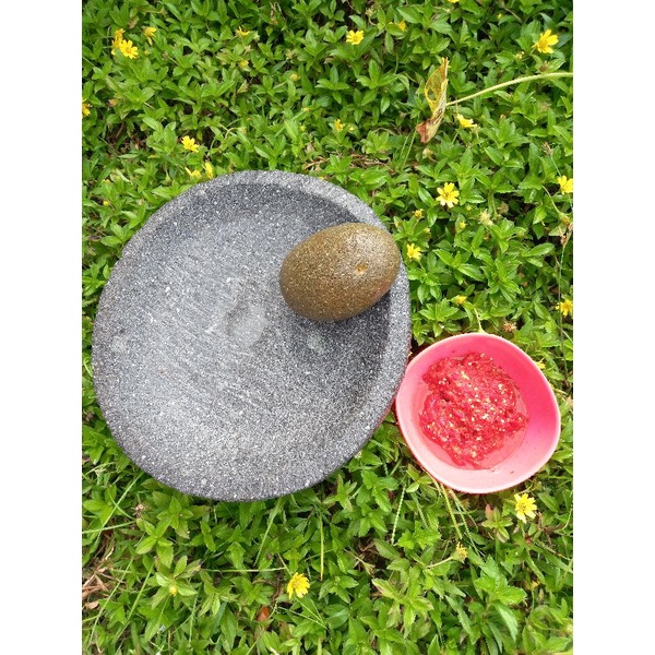 Batu gilingan cabe asli / BATU lado diameter 34cm Limited Edition