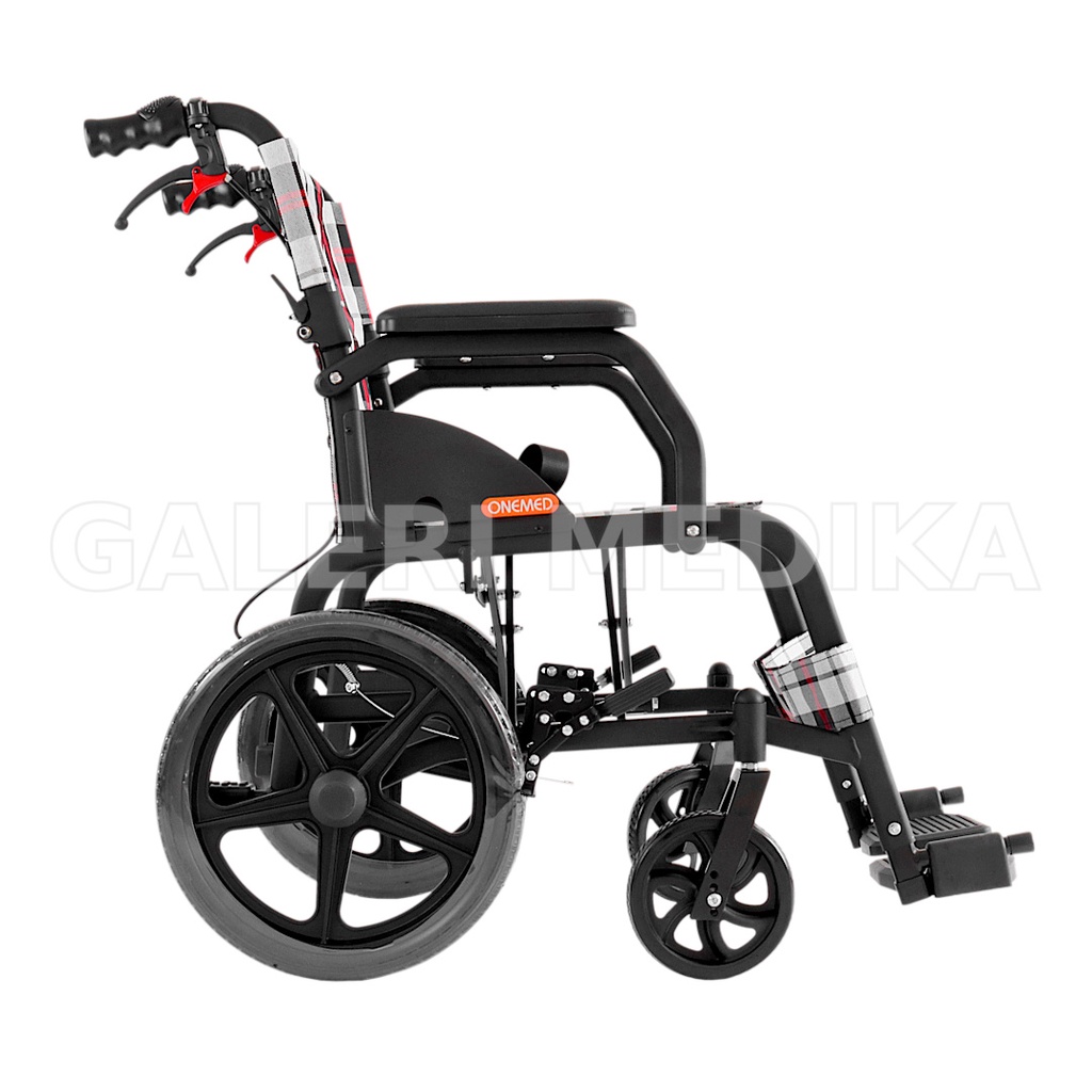 Kursi Roda Travel Onemed Comfort One 30 AN 3 / Aluminium Wheelchair - Praktis Mudah dilipat Masuk Mobil