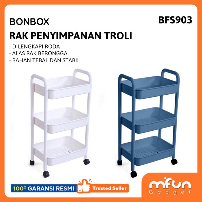 Bonbox Rak Susun 3 Dengan Roda Rak Serbaguna Rak Portable BFS903