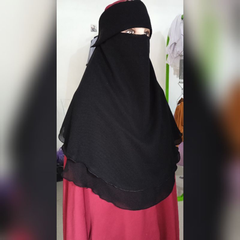 BISA COD MAKASSAR NIQOB TERMURAH NIQOB SAUDAH CADAR PONI SIFON SILKY  SIFON SILKY WARNA