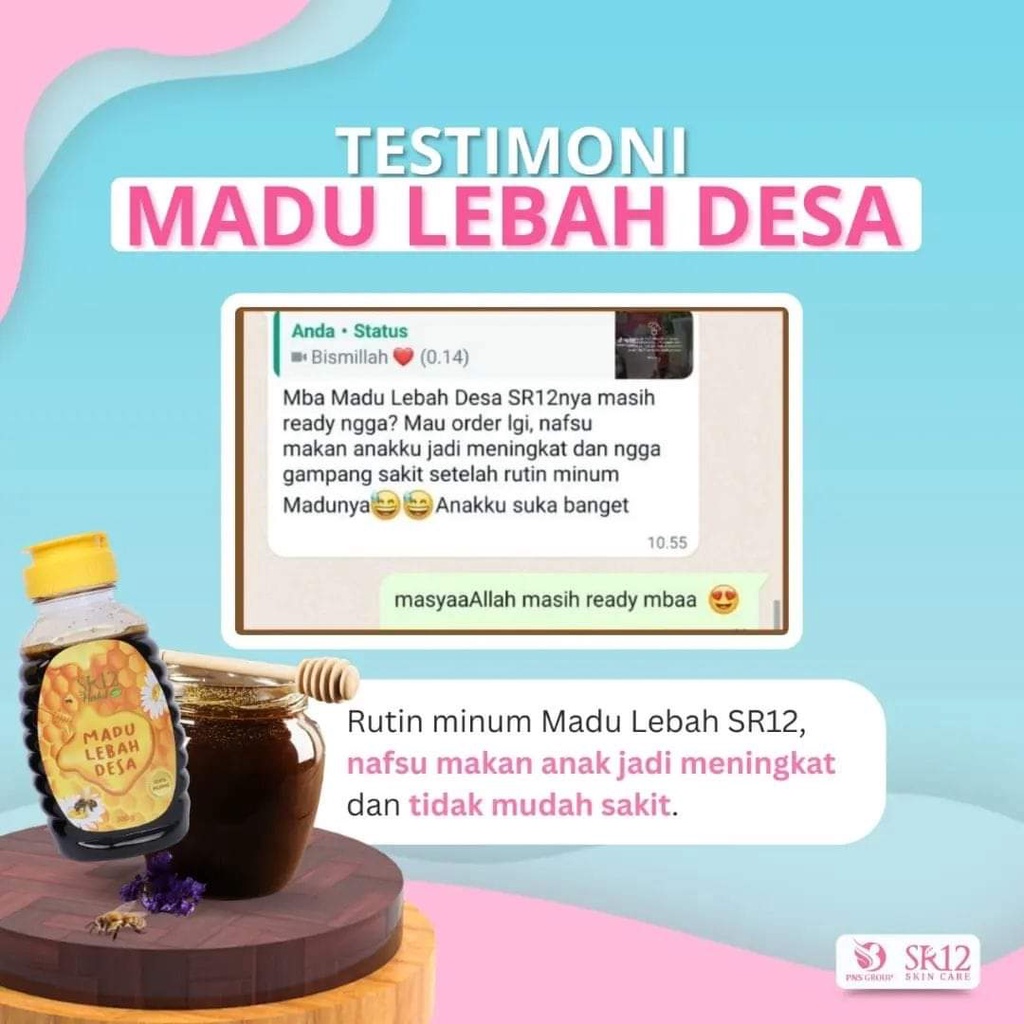 Madu Lebah Desa SR12 / Madu Hutan Akasia / Madu Alami Meningkatkan Kesehatan Sistem Imun / Sebagai Sumber Energi dan Antioksidan