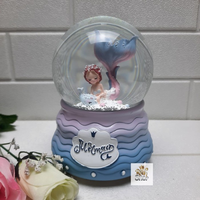 Kotak Musik Kotak Musik Bola Salju + Lampu Mermaid / Snowball Musik Lampu Mermaid