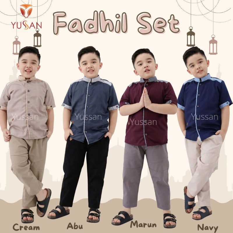 Setelan Baju Muslim Anak Laki-laki Set Koko Anak Cowok Yussan Kidswear Kakadede 2-12th