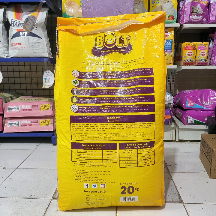 GRAB/GO-JEK Makanan Kucing Bolt Donat Tuna Flavour Kemasan 20KG