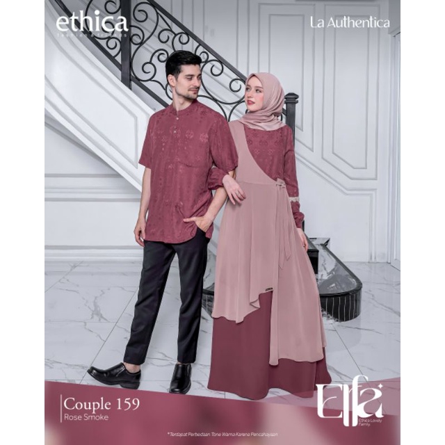 Ethica Couple 159 Rose Smoke Kagumi 269 Rose Smoke Kahfi 242 Rose Smoke Baju Muslim Gamis Couple Series Terbaru Lebaran 2023