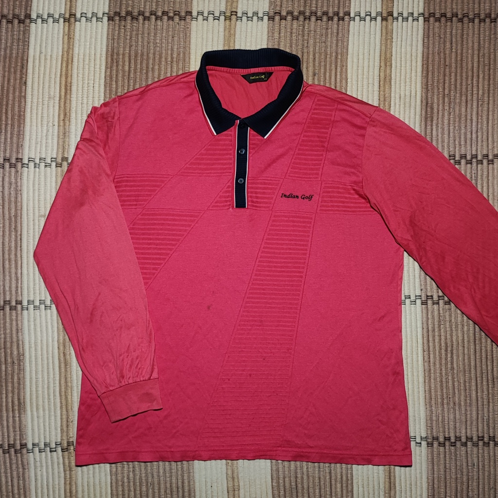 Kaos Polo Pria INDIAN GOLF Pink Size 105 Branded Second Preloved