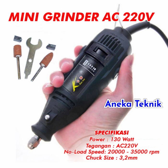 ac mini Alat Mini Grinder Engraving Drill / Gerinda Ukir Grinding 130W AC 220V (V2F2) kipas pendingi