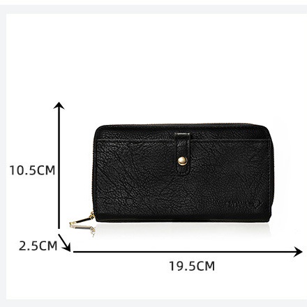 DOMPET PANJANG WANITA KOREA IMPORT KULIT JERUK HITAM FUJARA MUAT HP KARTU RESLETING UANG KOIN BRANDED CEWEK REMAJA KEKINIAN SIMPLE BATAM MURAH PREMIUM